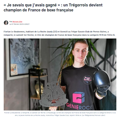 presse_tregor_telegramme florian le boubennec boxeur amateur